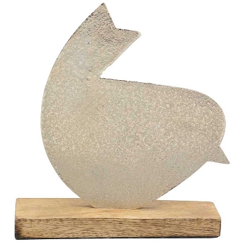 Vogel Puri, Holz/Aluminium, 19x4,5x18 cm