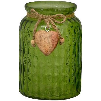 Vase VERT, grün, Glas, 12x12x17 cm