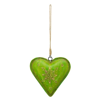 HerzHänger Dost, grün, Metalll, 25x5x24 cm