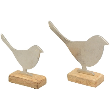 Vogel Puri, Holz/Metall, 14x6x15 cm
