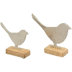 Vogel Puri, Holz/Metall, 14x6x15 cm