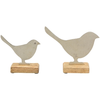 Vogel Puri, Holz/Metall, 14x6x15 cm