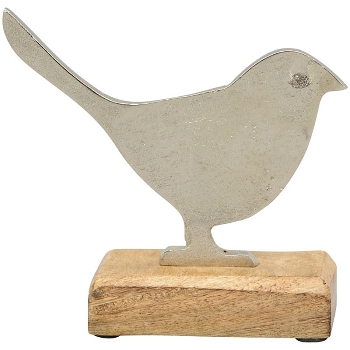 Vogel Puri, Holz/Metall, 14x6x15 cm