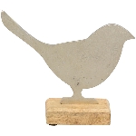 Vogel Puri, Holz/Metall, 16x20x5 cm
