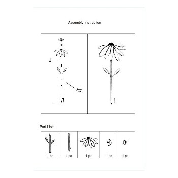 BlumenWindRad ArtFerro, Metall, 30,5x30,5x118 cm