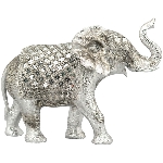 Elefant Hilda, silber, Polyresin, 36,5x15,5x27 cm
