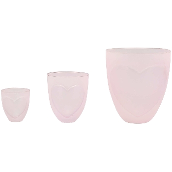 HerzTopf VIN, rosa, Glas, 20x20x22 cm