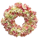 Hydrangea wreath ArtificialNature, creme/pink, 40x40 cm