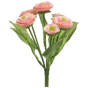 Bellis bush  ArtificialNature,  pink, 20 cm