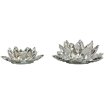 BlumenWindLicht SILEX, silber, Kristall, 21x21x7,5 cm