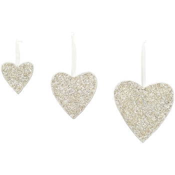 HerzHänger Dost, silber, Holz/Glas, 20x1x20 cm