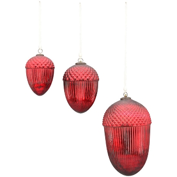 ZapfenHänger Iride, rot, Glas, 39x25x25 cm