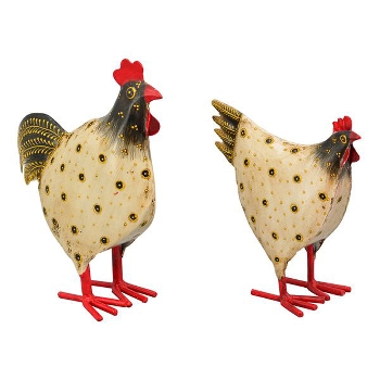 Huhn Kanu, Metall, 14x8x16 cm, 16x8x20 cm