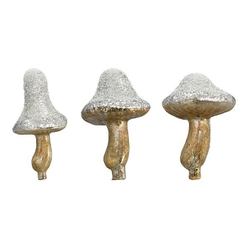 Pilz Vitreous, silber, Glas, 7x7x14 cm