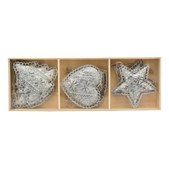 SternHerzBaumHängerBox Teal, Metall, 7x1,5x7,5 cm, 6,5x1,5x6 cm, 7x1,5x7 cm