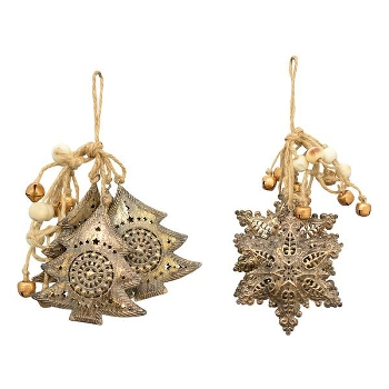SternBaumKette Teal, gold, Metall, 98 cm