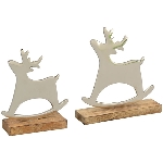 Rentier Puri, Holz/Aluminium, 17x5x19 cm