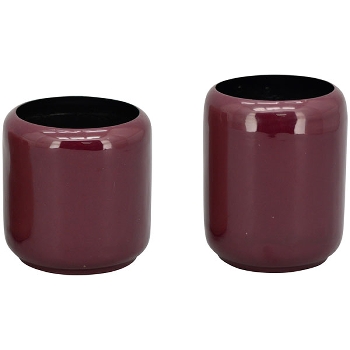 Topf EnameL, dunkelrot, Metall, 13,5x13,5x17 cm