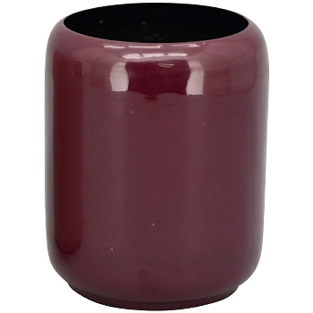 Topf EnameL, dunkelrot, Metall, 13,5x13,5x17 cm