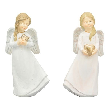 Engel Lilian, weiß, Polyresin, 7,5x5x15 cm