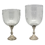 Pokal Iride, klar/silber, Glas/Metall, 17x17x28,5 cm