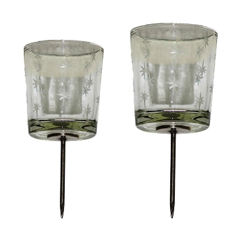 TeeLichtHalter Iride, Glas/Metall, 7,5x7,5x9 cm