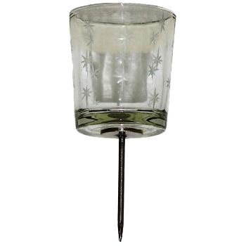 TeeLichtHalter Iride, Glas/Metall, 7,5x7,5x9 cm