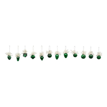 OrnamentHänger Iride, grün, Glas/Metall, 2,5x2,5x2,5 cm