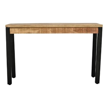 Tisch Puri, schwarz/natur, Metall/Holz, 120x40x76 cm