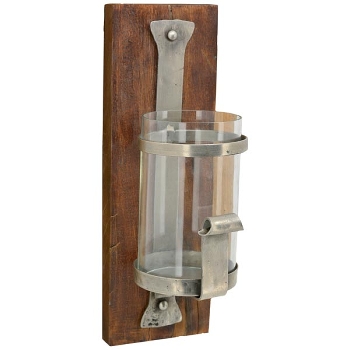 WandHalter Antiquité, Holz/Glas, 18x13x38 cm