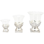 WindLicht ArgenT, silber, Zement/Glas, 24,5x24,5x29,5 cm