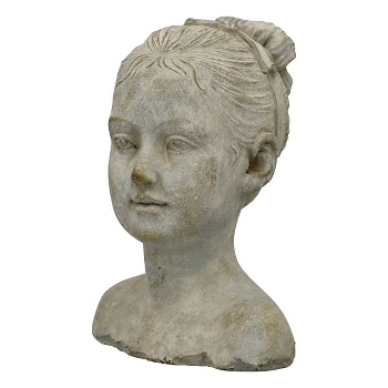 MädchenBüste Valo, Zement, 16x14x20 cm