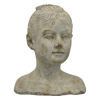 MädchenBüste Valo, Zement, 16x14x20 cm