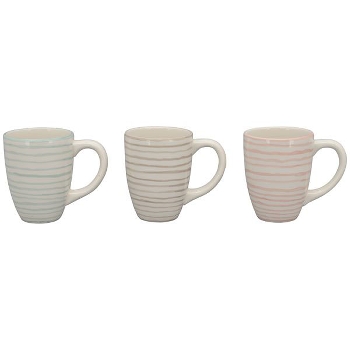 Tasse WAN, blau/braun/pink, Keramik, 15,9x10,7x14 cm