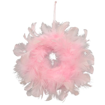 FederKranz FedeR, pink, Feder/Schaum, Ø 10 cm