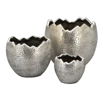 PflanzEi ArgenT, silber, Stoneware, 10x10x8,5 cm