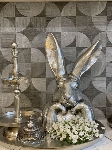 HasenKopf ArgenT, silber, Polyresin, 27,5x19,5x49 cm