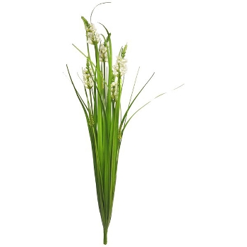 GrasStrauch mit Blüten ArtificialNature, grün/weiß, 95 cm