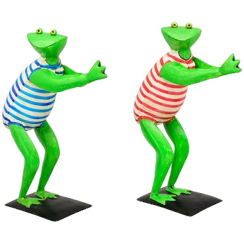 Frosch Kanu, Metall, 28x21x42 cm