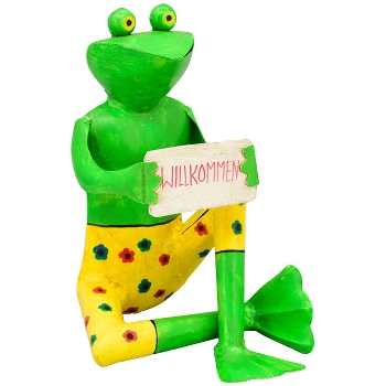 Frosch Kanu, Metall, 20x25x27 cm