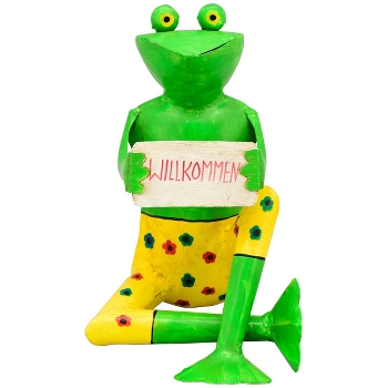 Frosch Kanu, Metall, 20x25x27 cm
