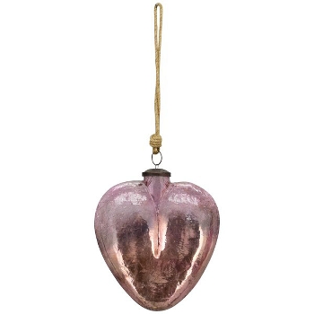 HerzHänger VIN, pink, Glas, 15x4x15 cm