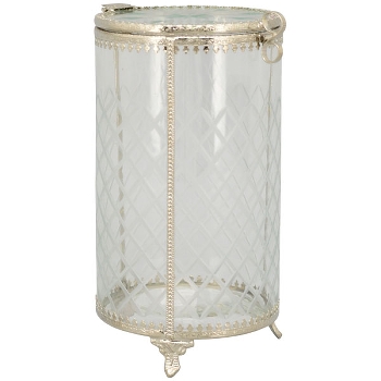 Bonboniere Iride, Glas/Metall, 10x10x16,5 cm