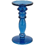 KerzenHalter PENO, blau, Glas, 11x11x20 cm