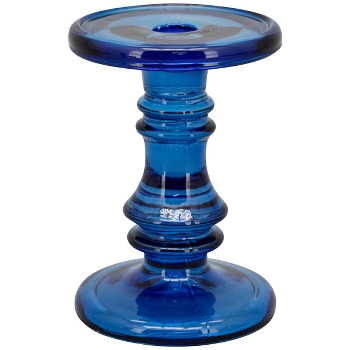 KerzenHalter PENO, blau, Glas, 11x11x15,5 cm
