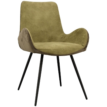 Stuhl DIVAN, grün/braun, 57x60x94,5 cm
