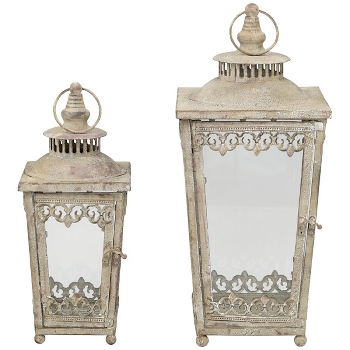 LaternenSet/2 ArtFerro, Metall/Glas, 15x15x36 cm, 20x20x46 cm