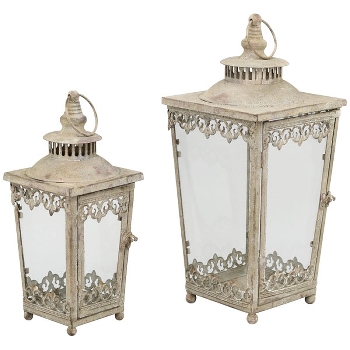 LaternenSet/2 ArtFerro, Metall/Glas, 15x15x36 cm, 20x20x46 cm