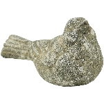 Vogel Valo, grau, Polyresin, 14,5x7x8,5 cm