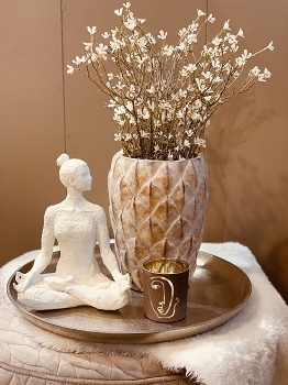 Vase moola, Zement, 14,5x14,5x18 cm